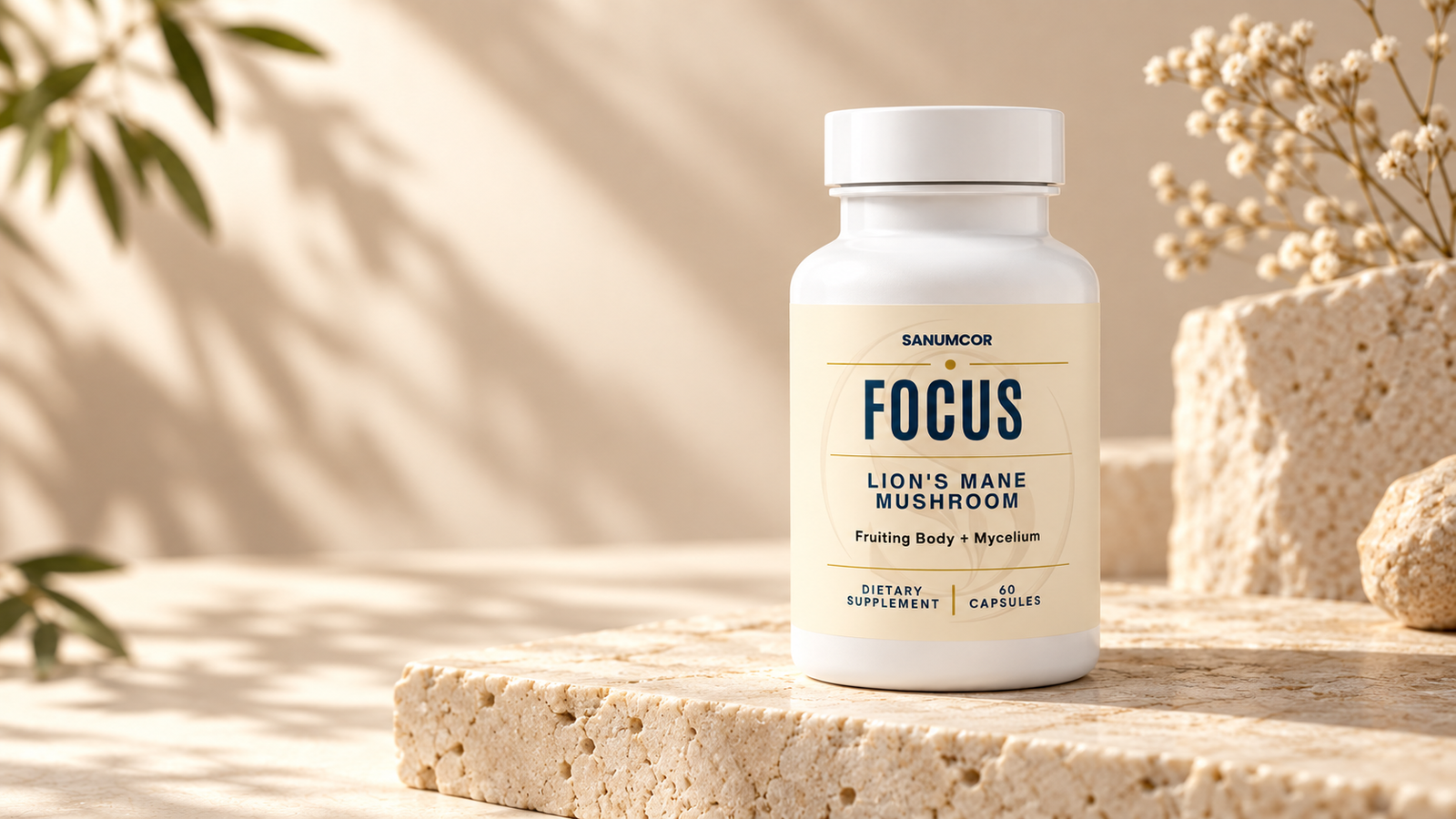 SANUMCOR FOCUS supplement bottle